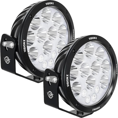 VISION X LIGHTING 8.7 in. Cannon ADV Halo 14 LED Light Mixed Beam with Harness - Pair CGA-CPMH14MKIT